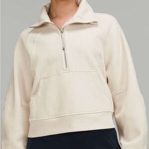 Lululemon Oversized Scuba Half-Zip Pullover in White Opal
